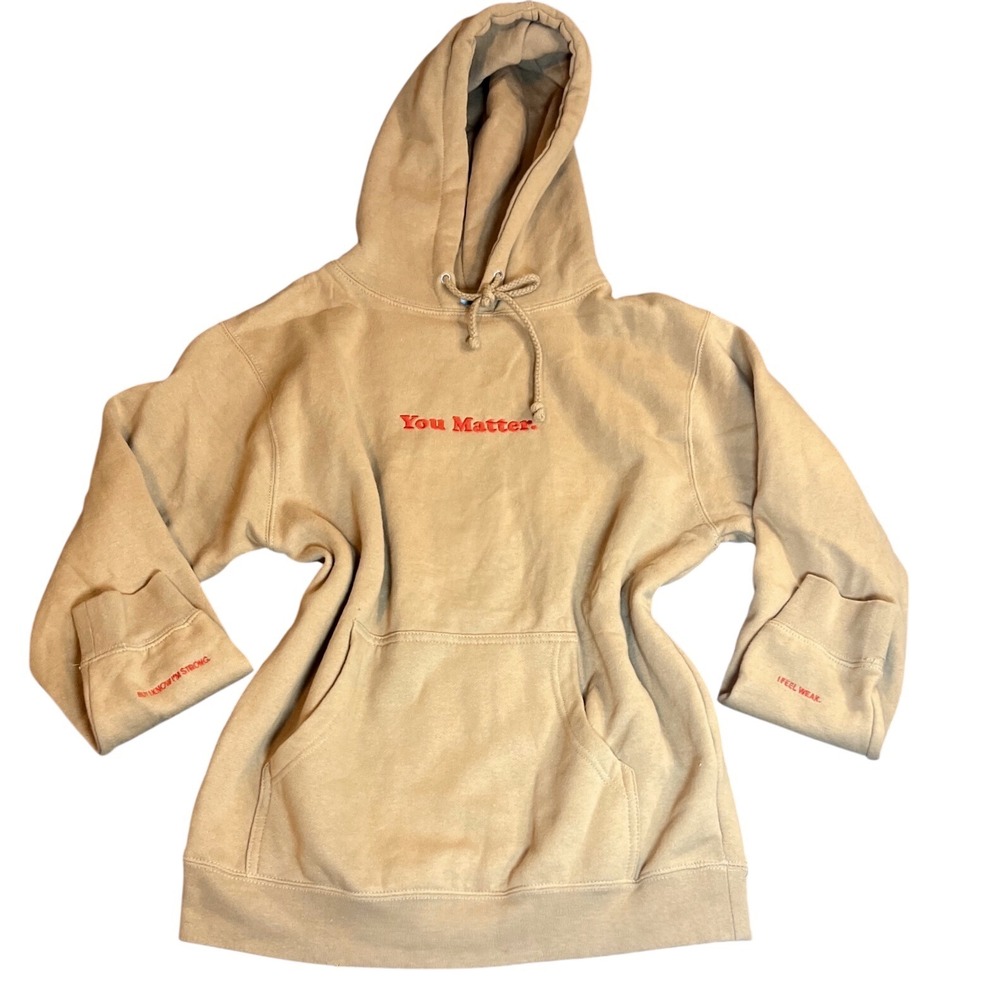 Demetrius Harmon You Matter Hoodie Tan Red Embroidery Small Sweatshirt